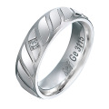 Factory Silver Diamond Flat Stone Wedding Ring Anniversary Gifts